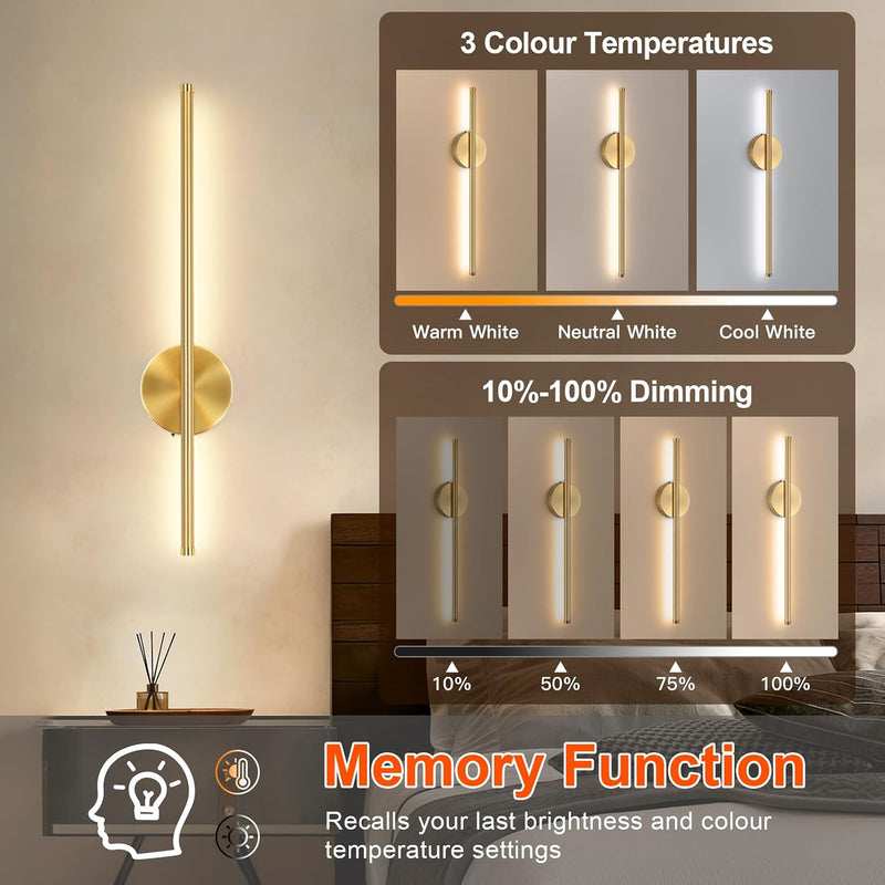 Wall Lights Rechargeable No Drilling Wireless Sconces (Set of 2)