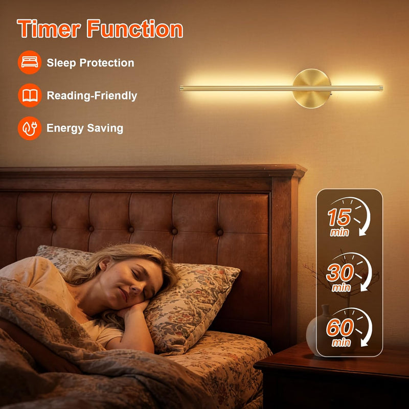 Wall Lights Rechargeable No Drilling Wireless Sconces (Set of 2)