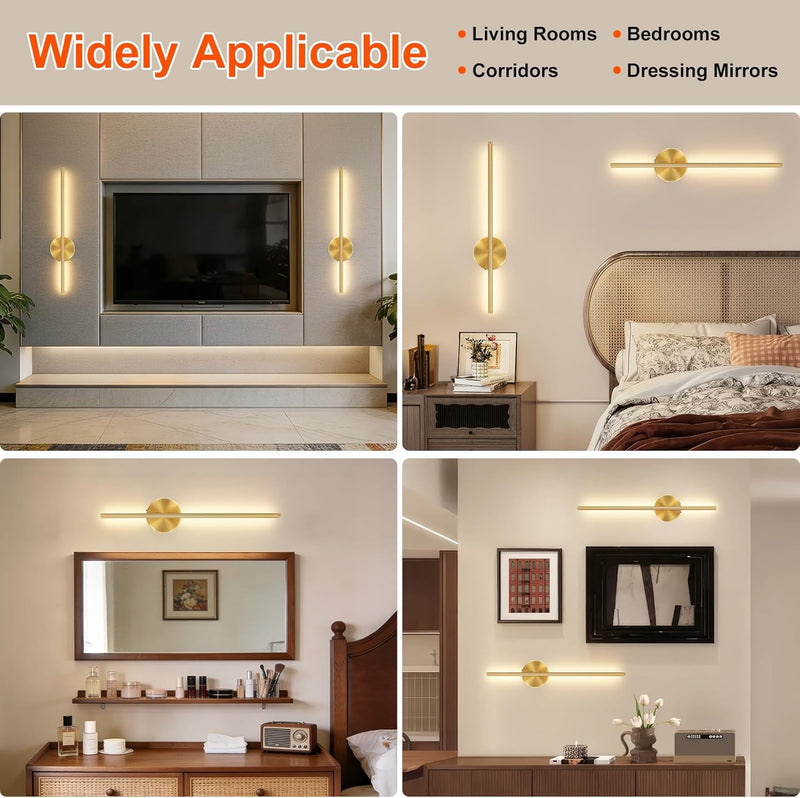 Wall Lights Rechargeable No Drilling Wireless Sconces (Set of 2)