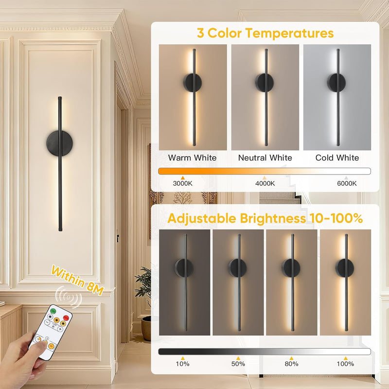 Rechargeable Wall Lights with Remote Control