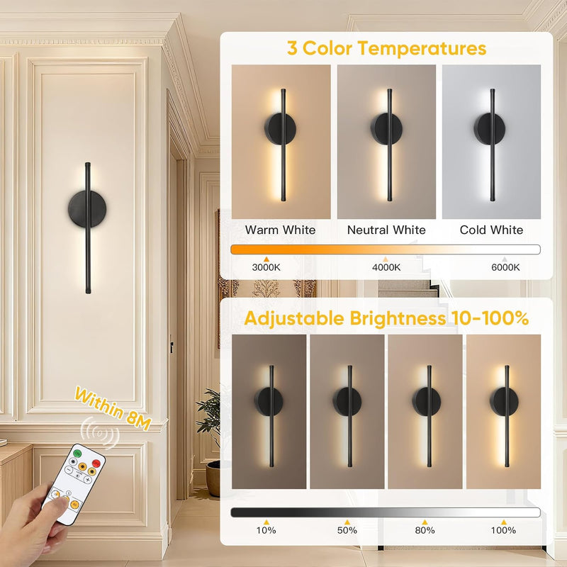 Rechargeable Wall Lights with Remote Control