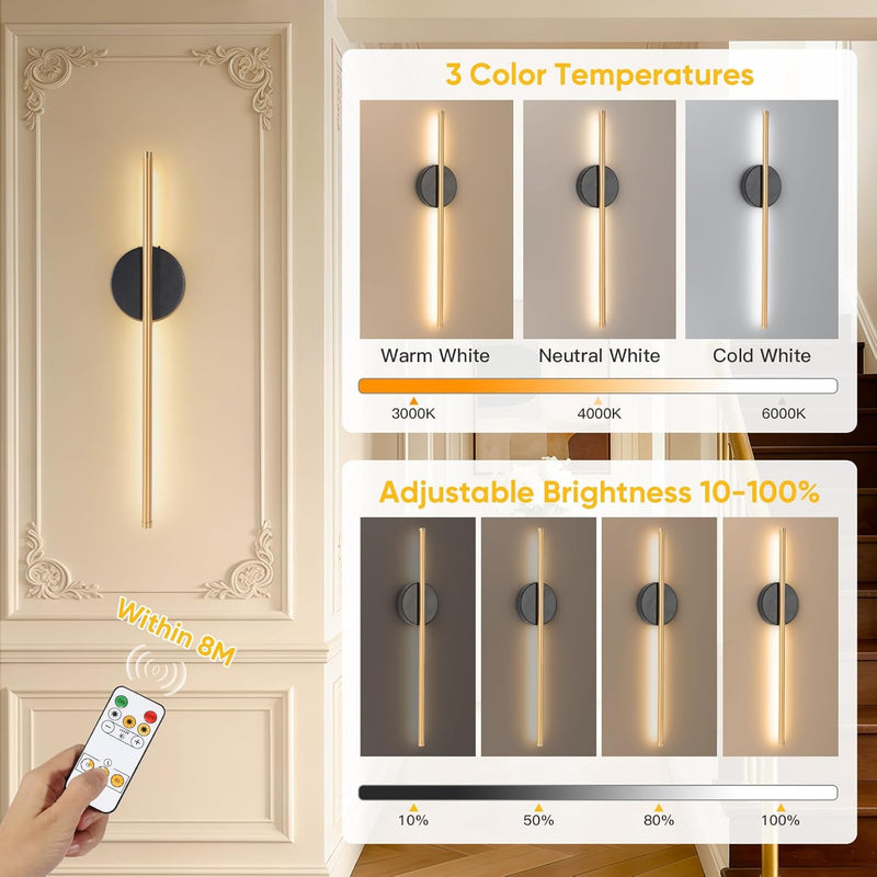 Rechargeable Wall Lights with Remote Control