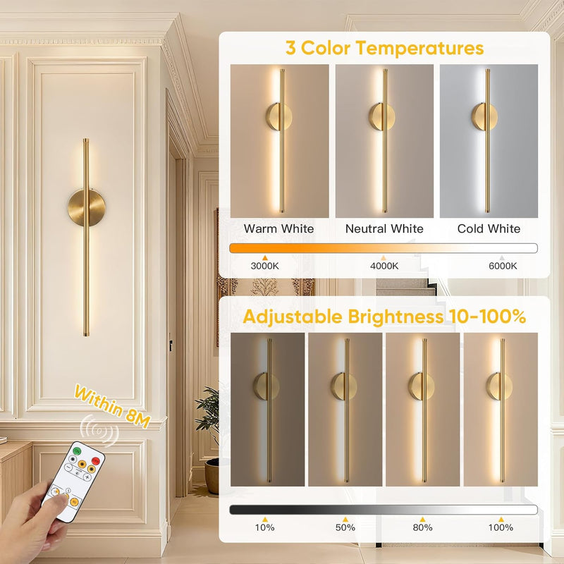 Rechargeable Wall Lights with Remote Control