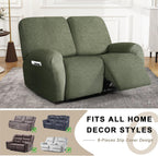 Recliner Chair Covers Stretch Couch Slipcovers Furniture (6 Piece)