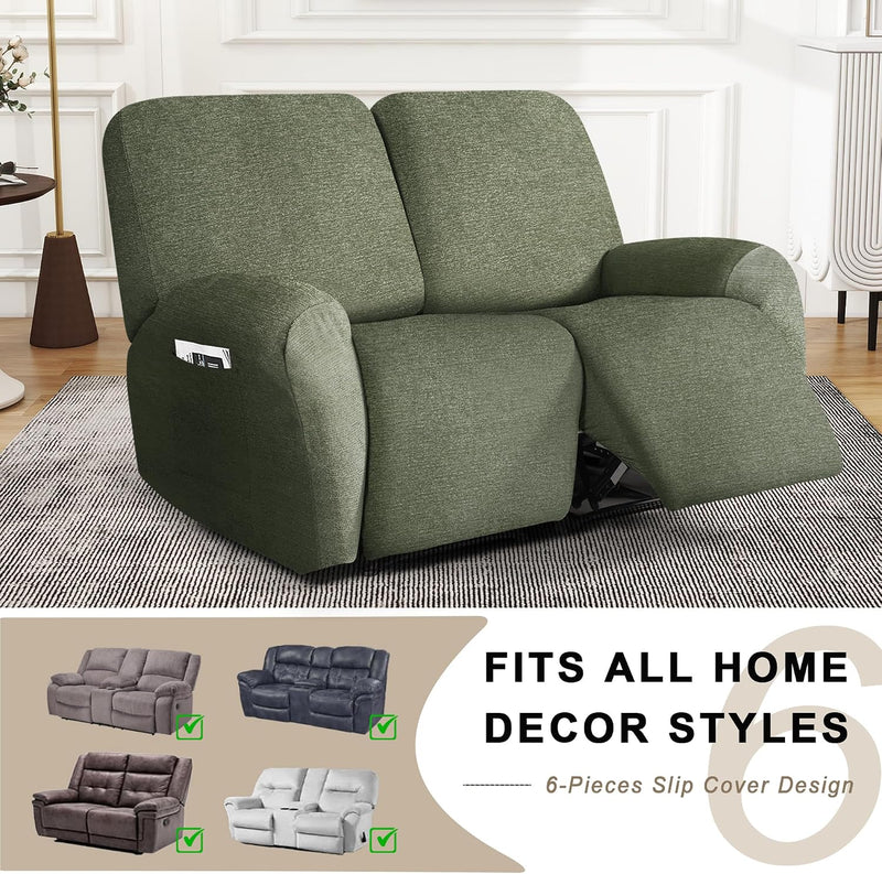 Recliner Chair Covers Stretch Couch Slipcovers Furniture (6 Piece)
