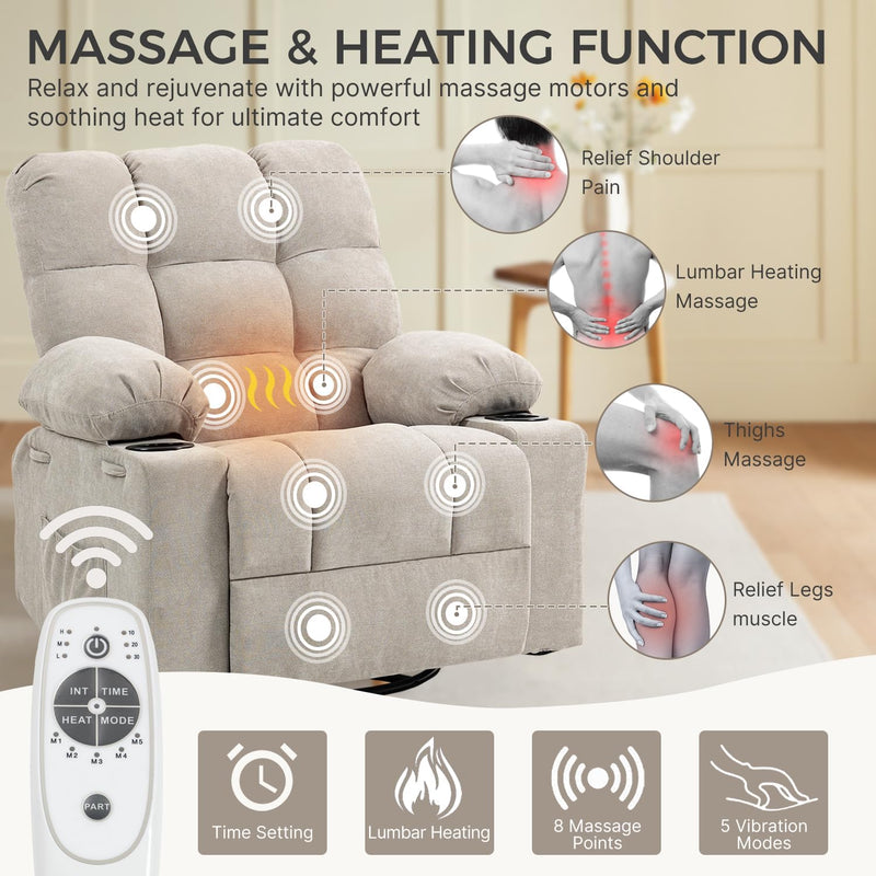 Recliner Chair Reclining Armchair Padded Seat Single Sofa