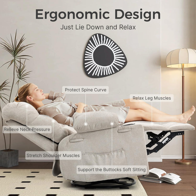 Recliner Chair Reclining Armchair Padded Seat Single Sofa