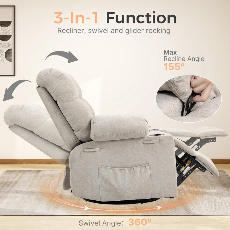 Recliner Chair Reclining Armchair Padded Seat Single Sofa