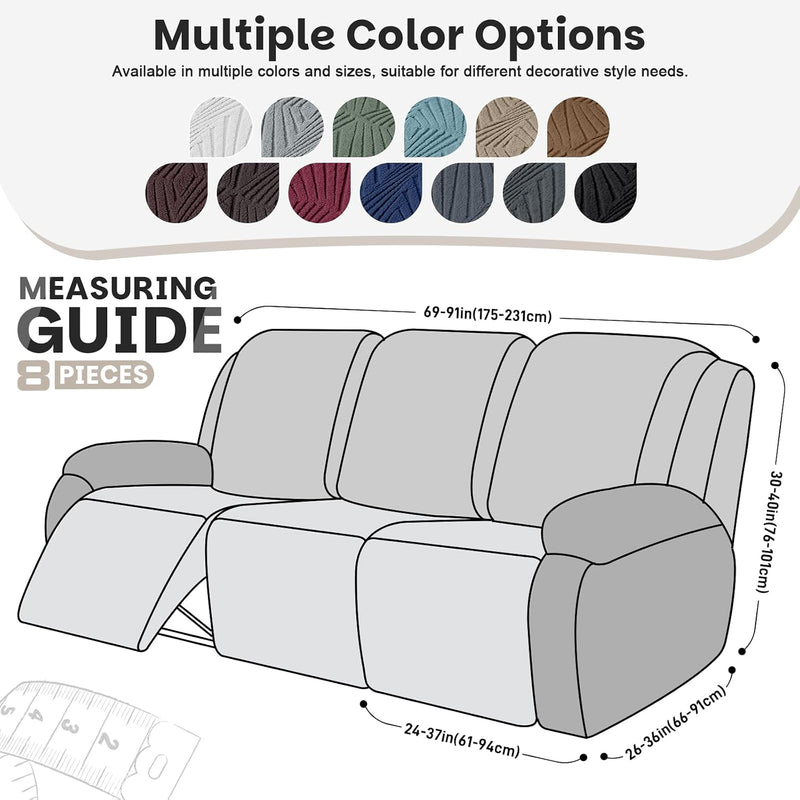 Recliner Couch Coversr 8-Pieces Slipcover Porcelain