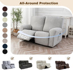 Recliner Loveseat Cover 4 Pieces Waterproof Stretch Sofa