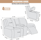 Recliner Loveseat Cover with Middle Console Stretch Reclining