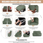 Recliner Loveseat Cover with Middle Console Stretch Reclining