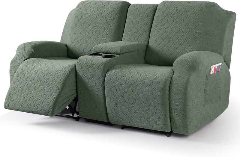 Recliner Loveseat Cover with Middle Console Stretch Reclining