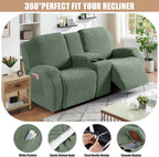 Recliner Loveseat Cover with Middle Console Stretch Reclining