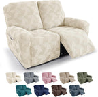 Recliner Loveseat Covers 4 Pieces Geometrical Jacquard