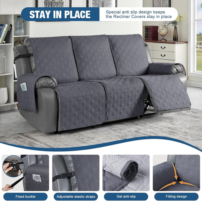 Recliner Slipcovers 3 Seater Covers Waterproof Sofa Protector