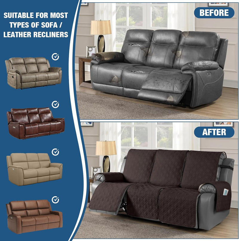 Recliner Slipcovers 3 Seater Covers Waterproof Sofa Protector