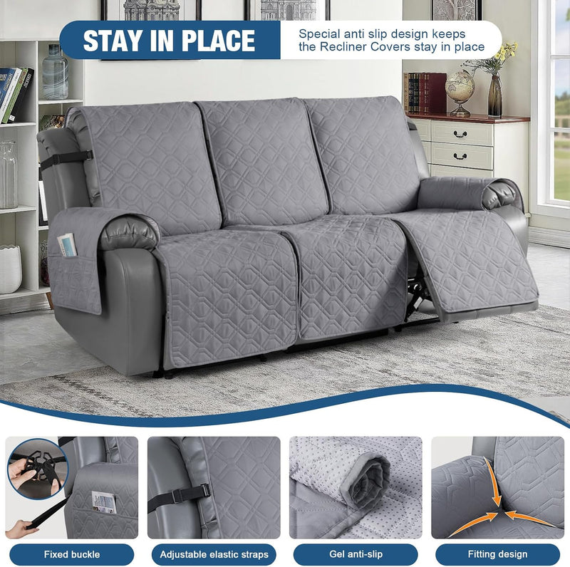 Recliner Slipcovers 3 Seater Covers Waterproof Sofa Protector
