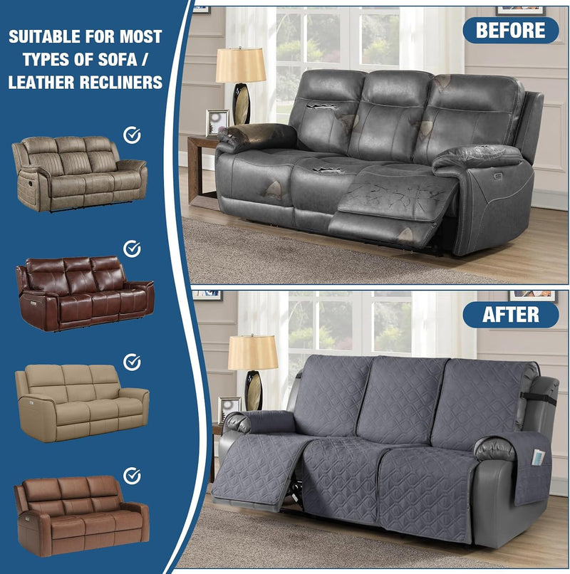 Recliner Slipcovers 3 Seater Covers Waterproof Sofa Protector