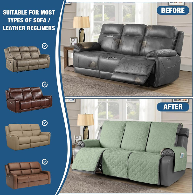 Recliner Slipcovers 3 Seater Covers Waterproof Sofa Protector