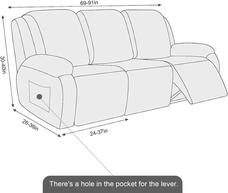 Recliner Sofa Covers 3 Seater Stretch Couch Cover