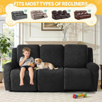 Recliner Sofa Covers 8-Pieces Couch Cover Stretch Embossed