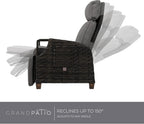 Recliner Sunlounger Wicker Adjustable Position Backrest Armchair