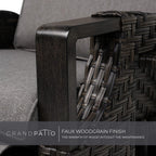 Recliner Sunlounger Wicker Adjustable Position Backrest Armchair