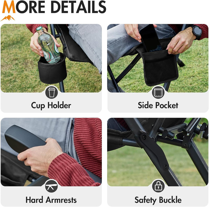 Reclining Camping Chairs for Adults (Set of 2)