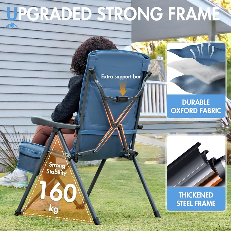 Reclining Camping Chairs for Adults (Set of 2)