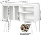 Record Player Stand 4 Compartments Holds