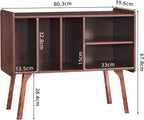 Record Player Stand 4 Compartments Holds