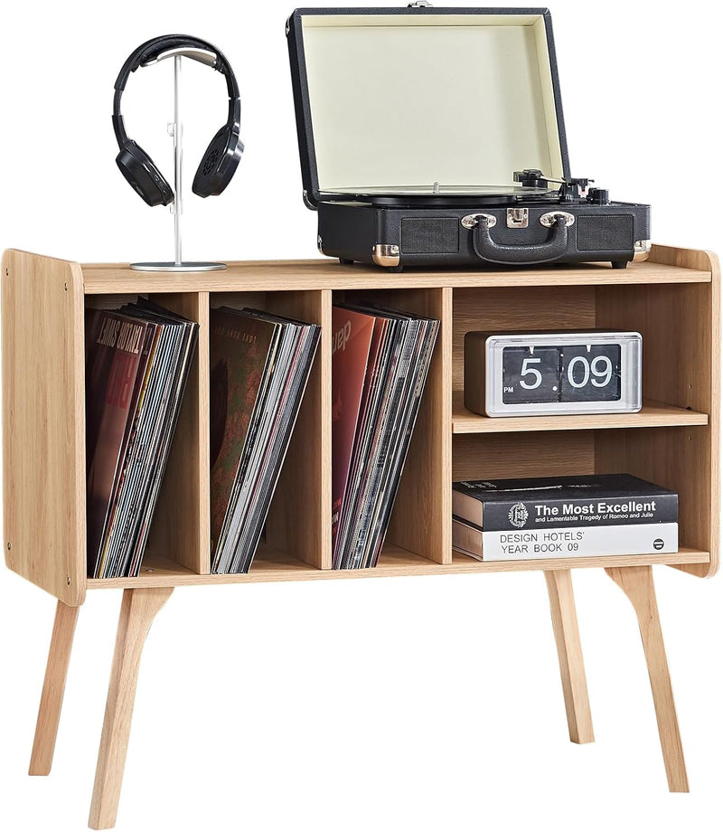Record Player Stand 4 Compartments Holds