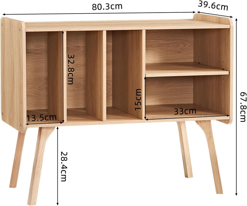 Record Player Stand 4 Compartments Holds