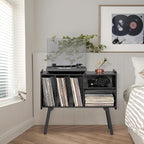 Record Player Stand 4 Compartments Holds