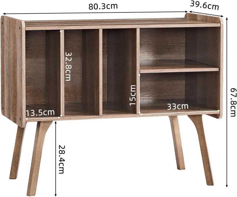 Record Player Stand 4 Compartments Holds