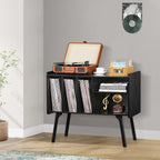 Record Player Stand 4 Compartments Holds