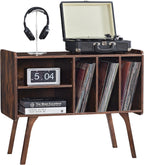 Record Player Stand 4 Compartments Holds