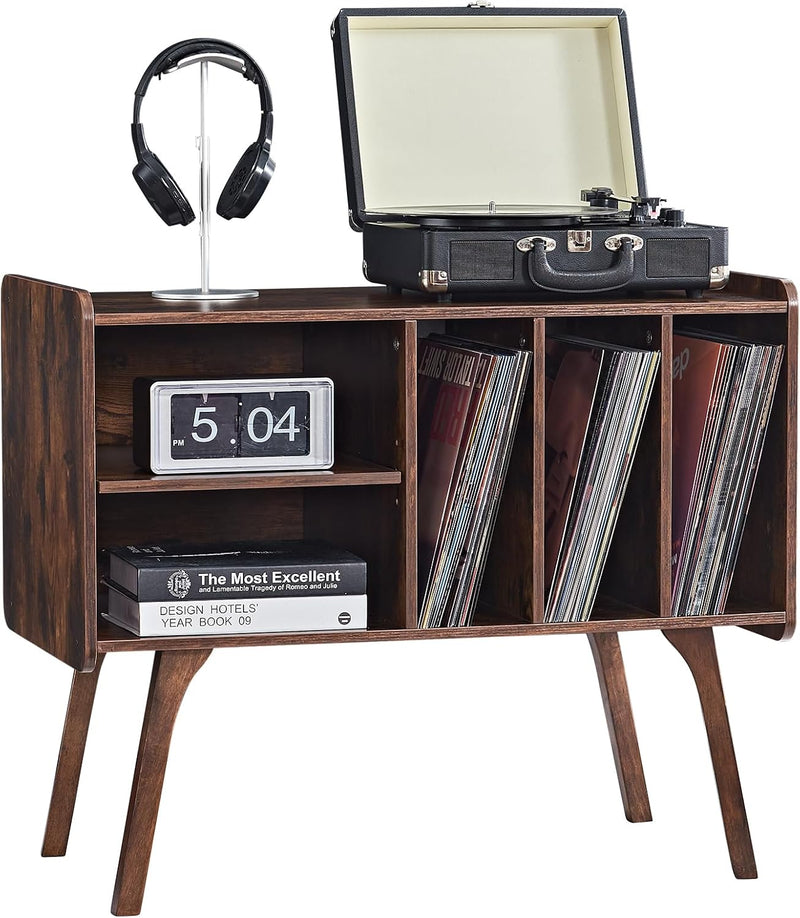 Record Player Stand 4 Compartments Holds