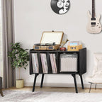 Record Player Stand 4 Compartments Holds