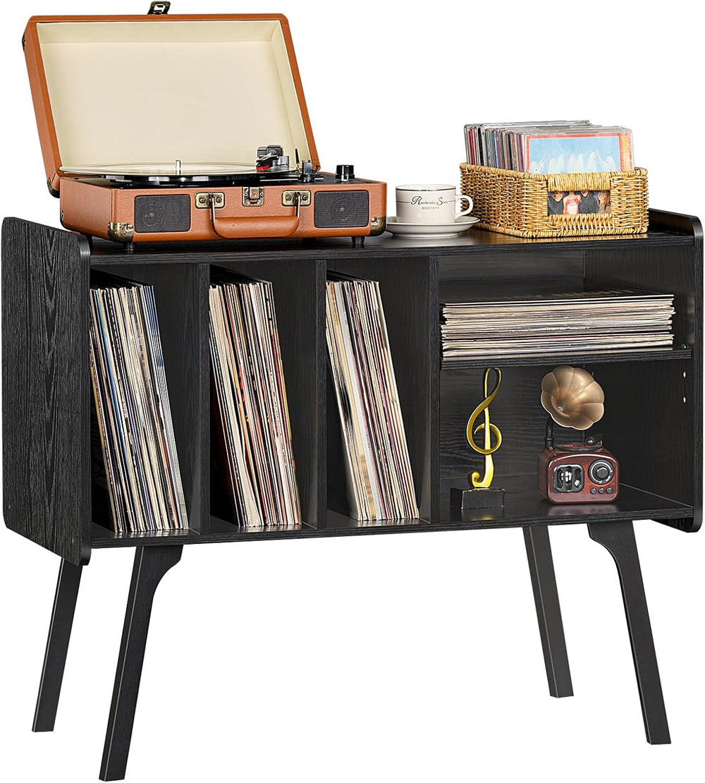 Record Player Stand 4 Compartments Holds