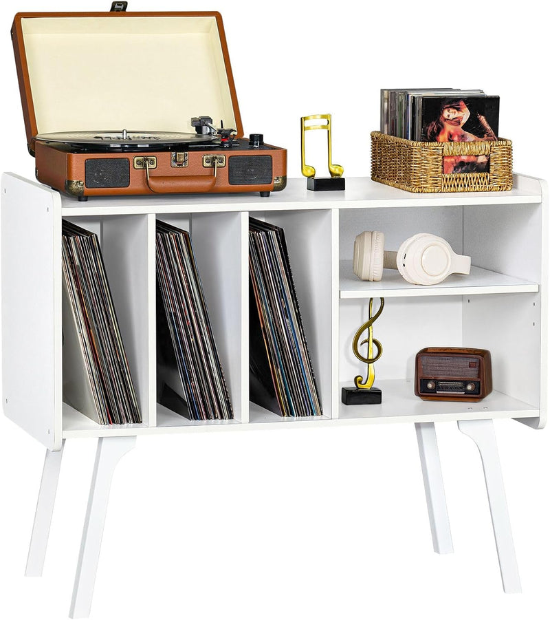 Record Player Stand 4 Compartments Holds