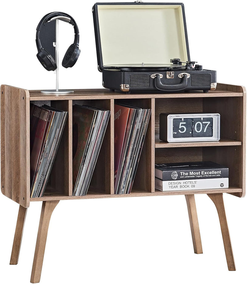 Record Player Stand 4 Compartments Holds