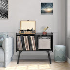 Record Player Stand 4 Compartments Holds