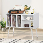 Record Player Stand 4 Compartments Holds
