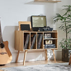 Record Player Stand 4 Compartments Holds