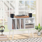 Record Player Stand 4 Compartments Holds