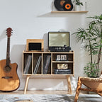 Record Player Stand 4 Compartments Holds