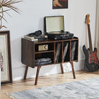 Record Player Stand 4 Compartments Holds