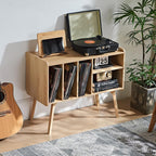 Record Player Stand 4 Compartments Holds